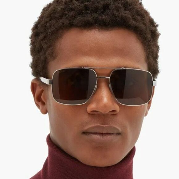 NEW Gucci GG0529S 001 Gold Black Grey Oversized Pilot Unisex Sunglasses main image 10